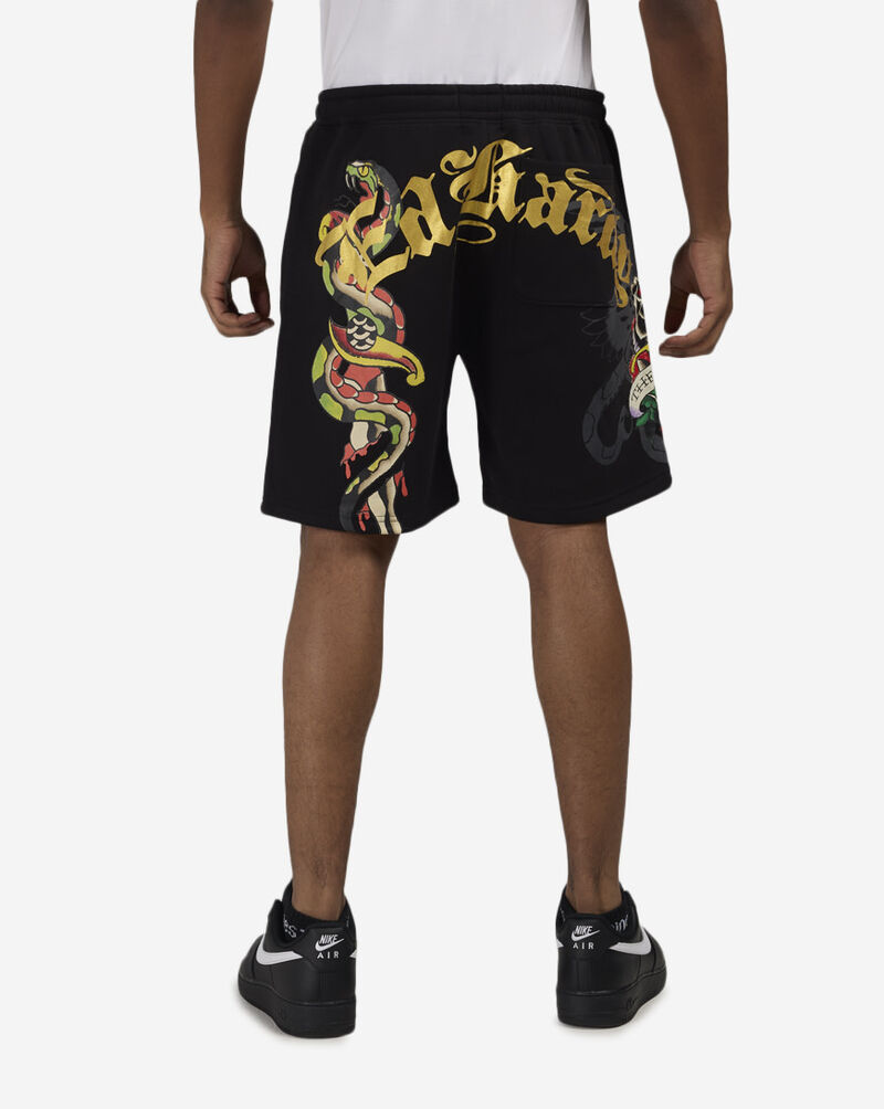 Ed Hardy Dagger Rose Fleece Shorts EHM8100-19A-BLK Black 2