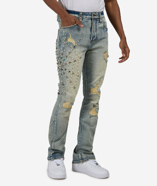 Embellished Web Jeans