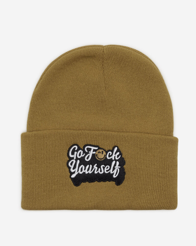 Field Grade Go F Yourself Wheat Cuff Beanie 1004960 Brown 1