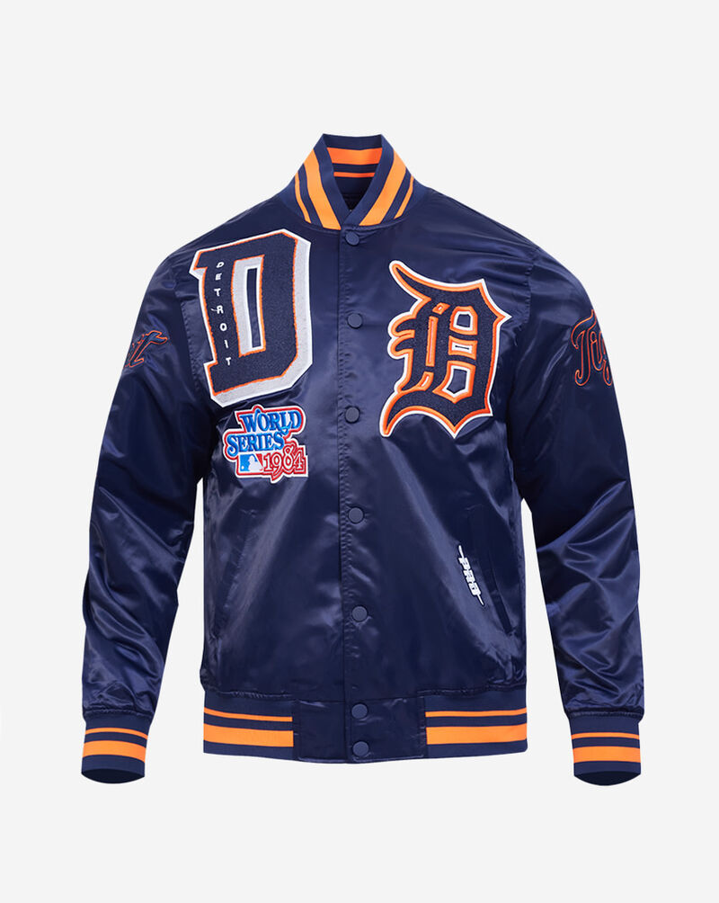 PRO STANDARD Detroit Tigers Mash Up Rib Satin Jacket  LDT633397-MOM Blue 1