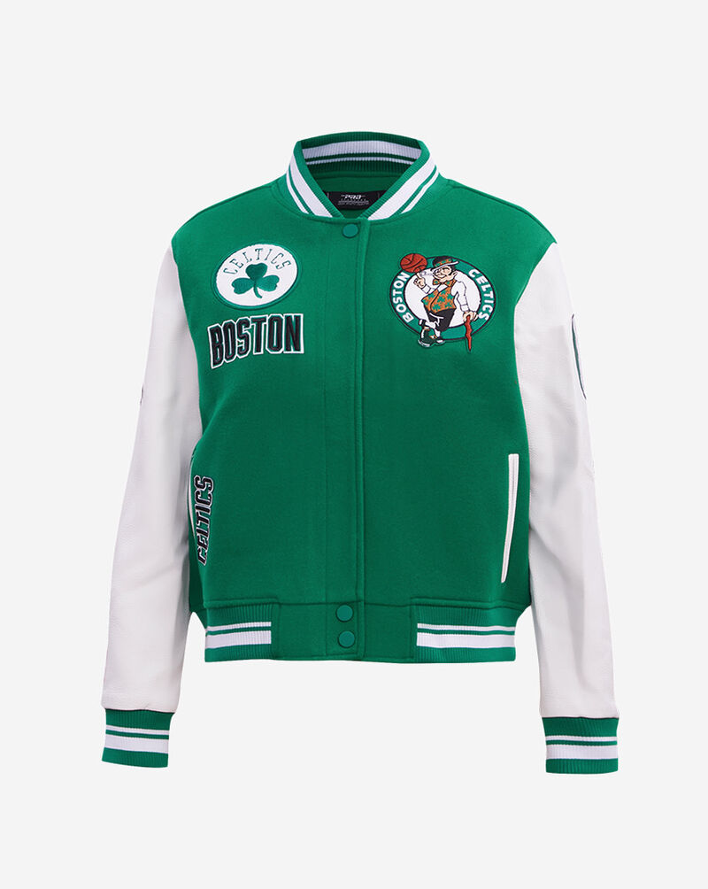 PRO STANDARD Boston Celtics Retro Classic Rib Wool Varsity Jacket BBCH515508-KWH Green 1
