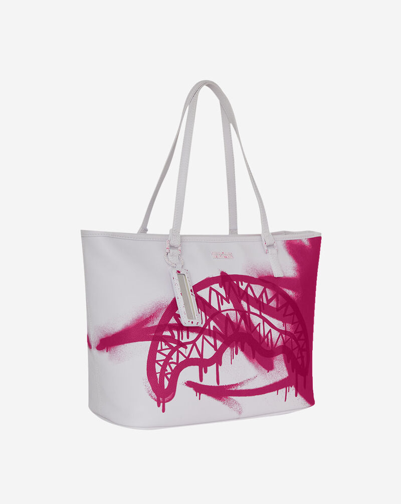 Sprayground Pink Vandal  Tote T7428 White 3