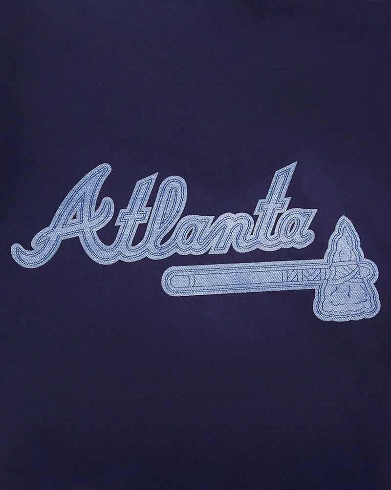 PRO STANDARD Atlanta Braves Varsity Blues Fleece Pull Over Hoodie  LAB539176-MDN Blue 4