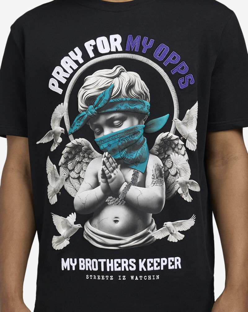 STREETZ IS WATCHIN Pray For My Opps Tee SIW5235SP-BLK Black 3