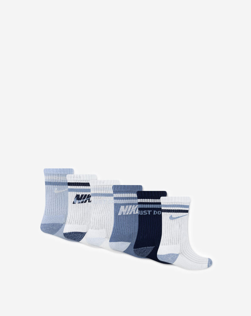 Nike Little Kids' 6PK Cushioned Crew Socks (5-7) BN1351-U3C Multi 3