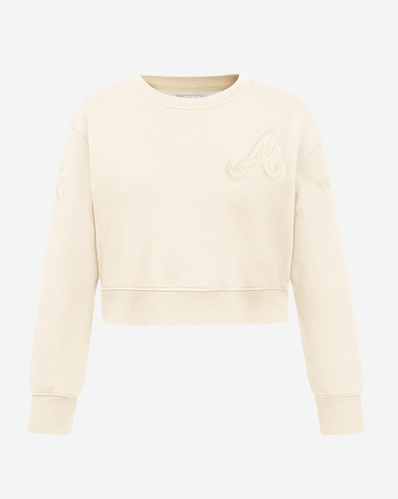 PRO STANDARD Big Girls' Atlanta Braves Neutral Fleece Crewneck LABBC314991-EGG cream 1