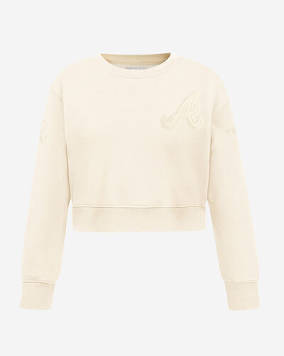 Big Girls' Atlanta Braves Neutral Fleece Crewneck