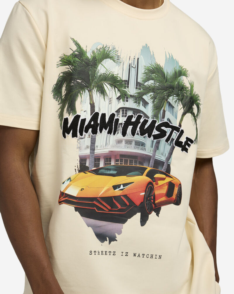 STREETZ IS WATCHIN Miami Hustle Tee SIW9000-CRM Beige 3