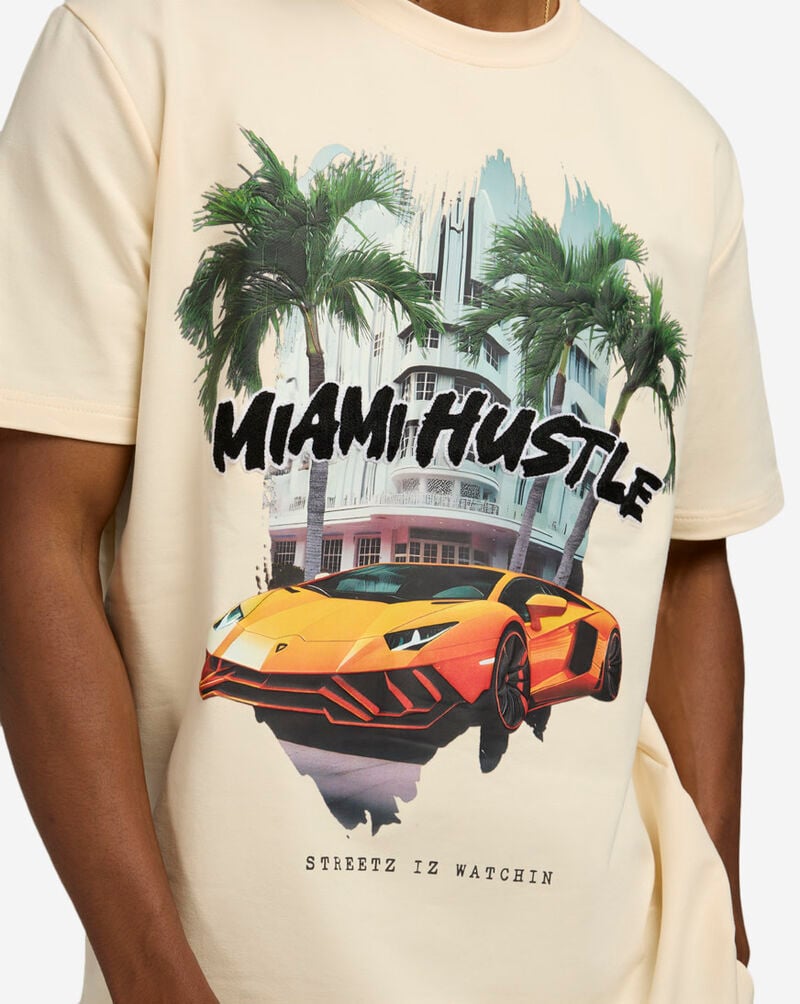 STREETZ IS WATCHIN Miami Hustle Tee SIW9000-CRM Beige 3