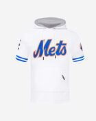 PRO STANDARD New York Mets Classic Chenille Double Knit Short Sleeve Pull Over Hoodie LNM135080-WTB White 1
