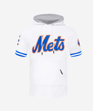 New York Mets Classic Chenille Double Knit Short Sleeve Pull Over Hoodie