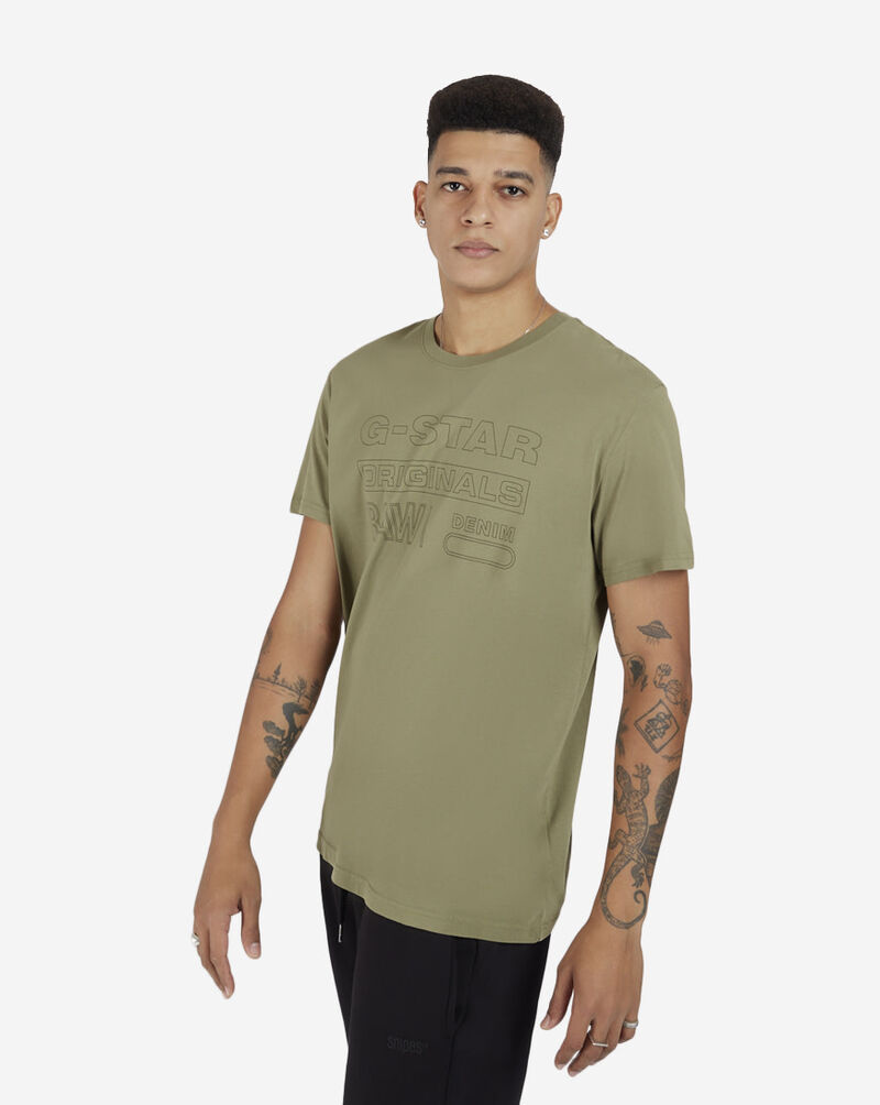 G Star Original Graphic Tee D22775C506-OLV Green 2