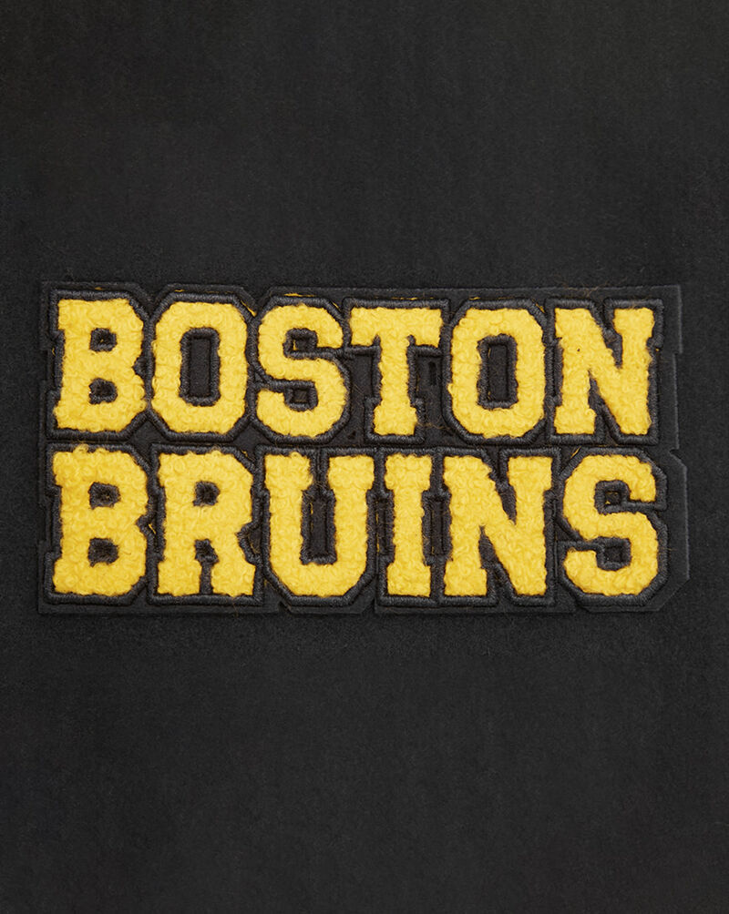 PRO STANDARD Boston Bruins Retro Classic Rib Wool Varsity Jacket HBBH67272-BYE Black 2