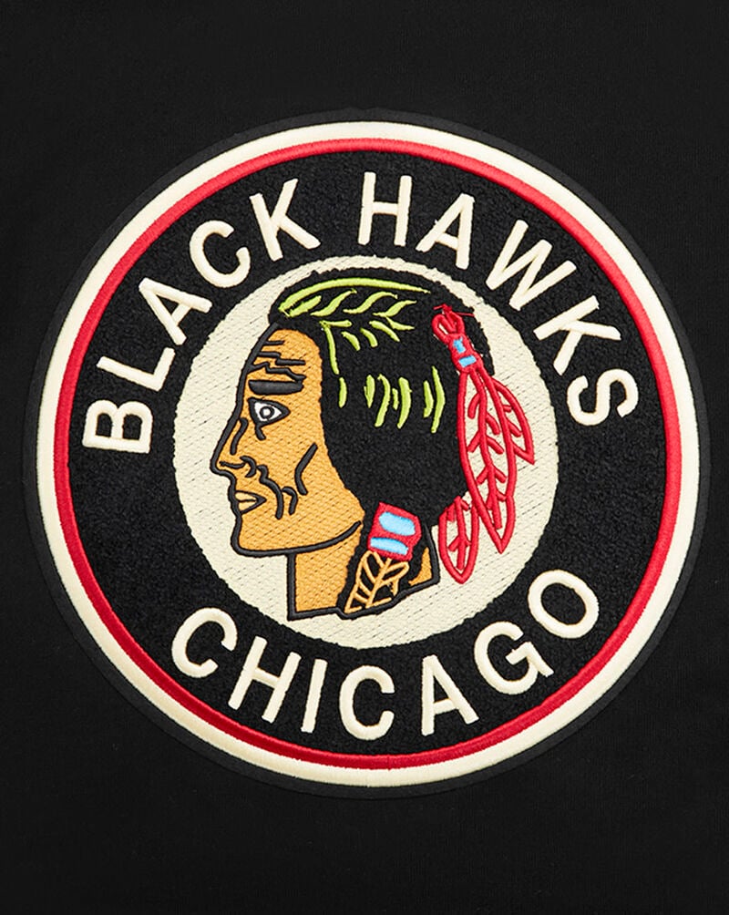 PRO STANDARD Chicago Blackhawks Retro Classic Fleece Pullover Hoodie HCB567534-BRK Black 2