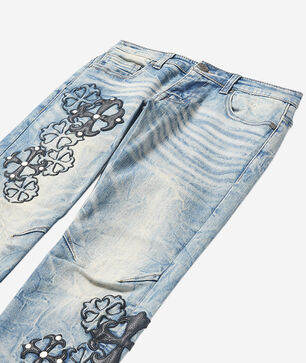 Kids' Cross Patches Slim Fit Denim