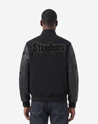 PRO STANDARD Pittsburgh Steelers Triple Black Wool Varsity Jacket FPS6410189-3BK Black 3