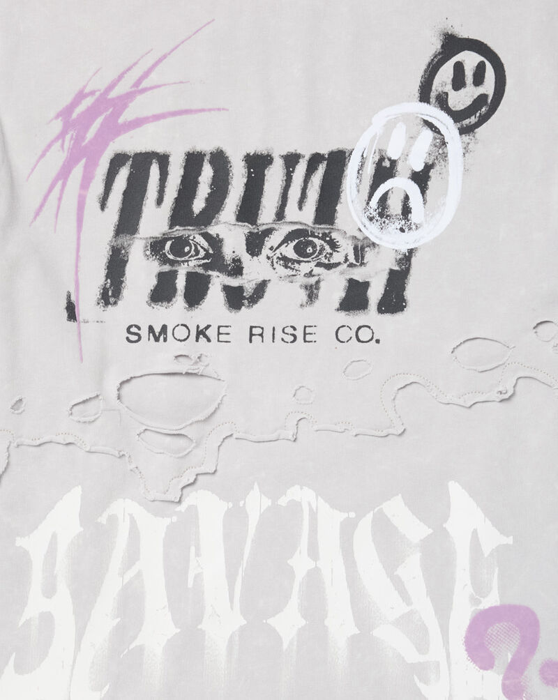 Smoke Rise Kids' Distressed Visionary Graphic Tee BKT26F558SN White 3