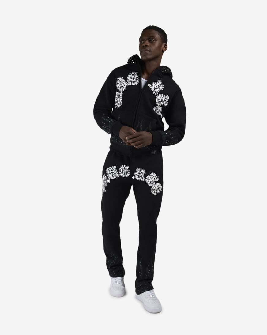 Shop Hasta Muerte Muerte Flames Hoodie MUERTEFLMHOOD-01 black