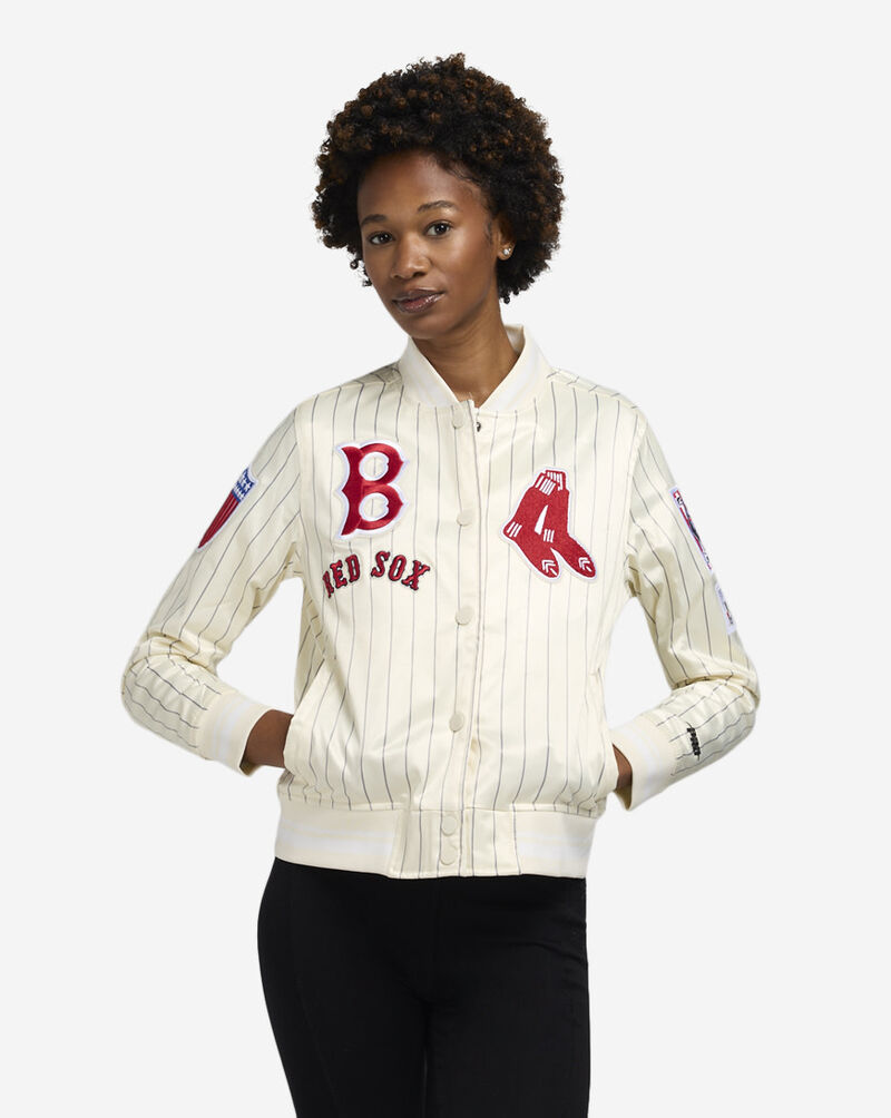 PRO STANDARD Detroit Tigers Pinstripe Retro Satin Jacket LBRU314469-ELY cream 1