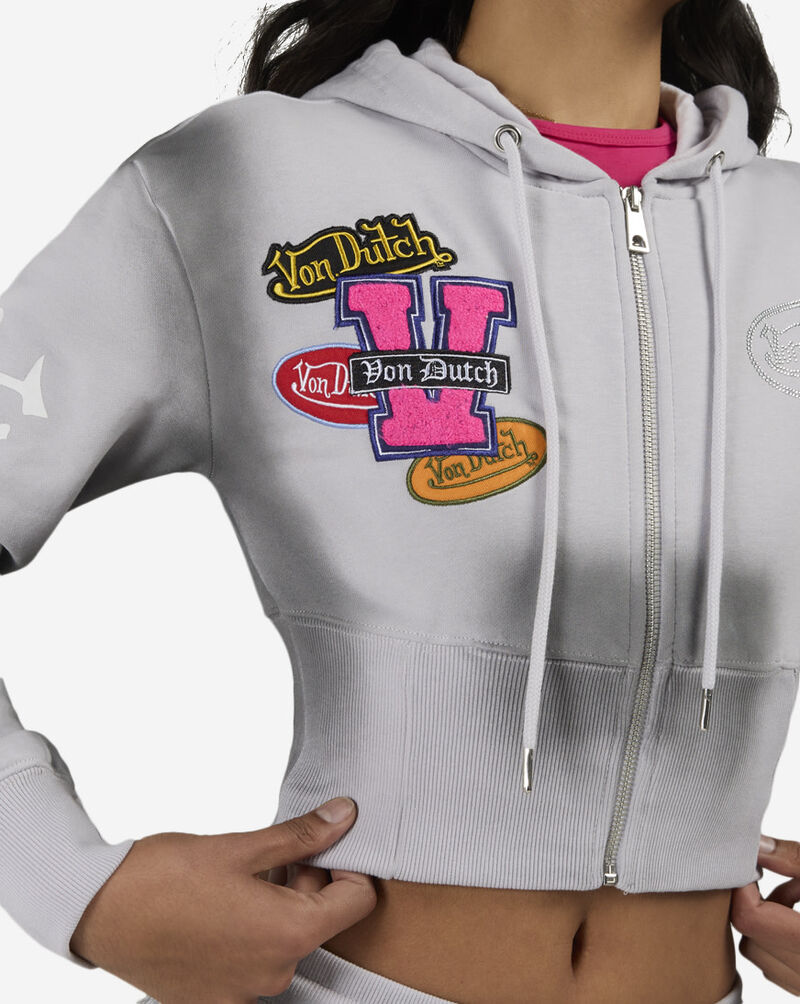 Von Dutch VON DUTCH-W-APP-FULL-ZIP-FLEECE-CORSET-HOODIE VND2B0091SN Grey 3