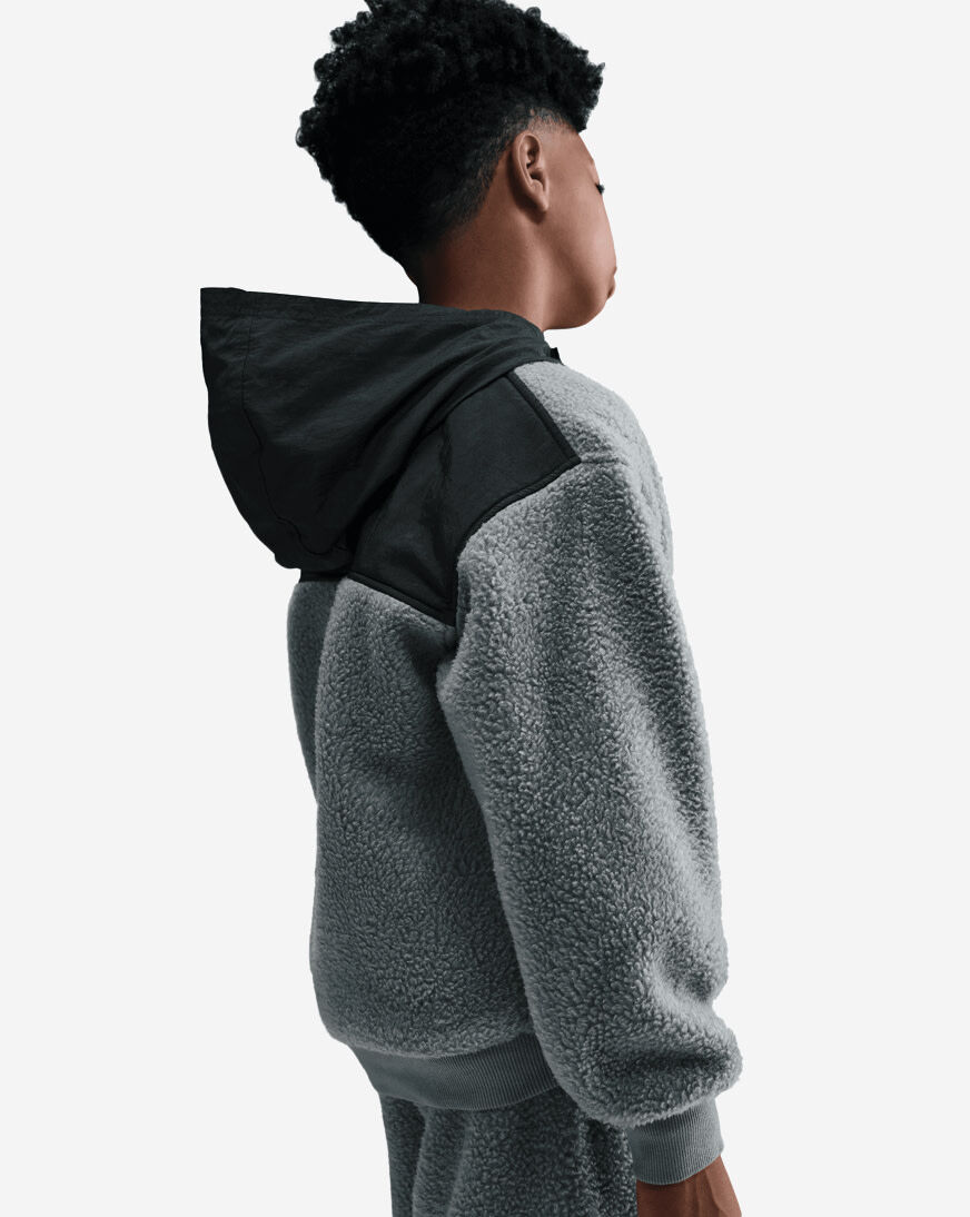 Shop Nike Big Kids' NSW Club Fleece Loose 1/4-Zip Hoodie HV0383