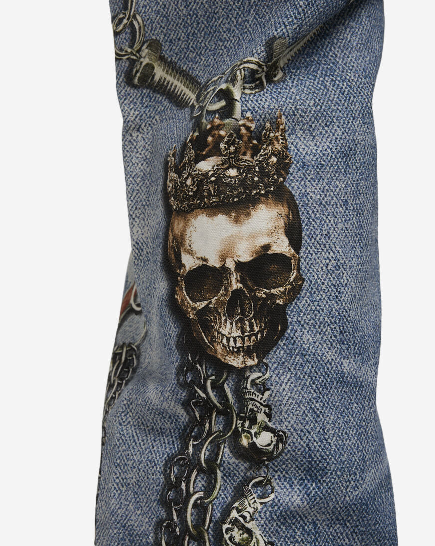 italy製 skull studs design denim jeans