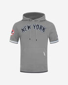 New York Yankees Classic Chenille Double Knit Short Sleeve Pull Over Hoodie 