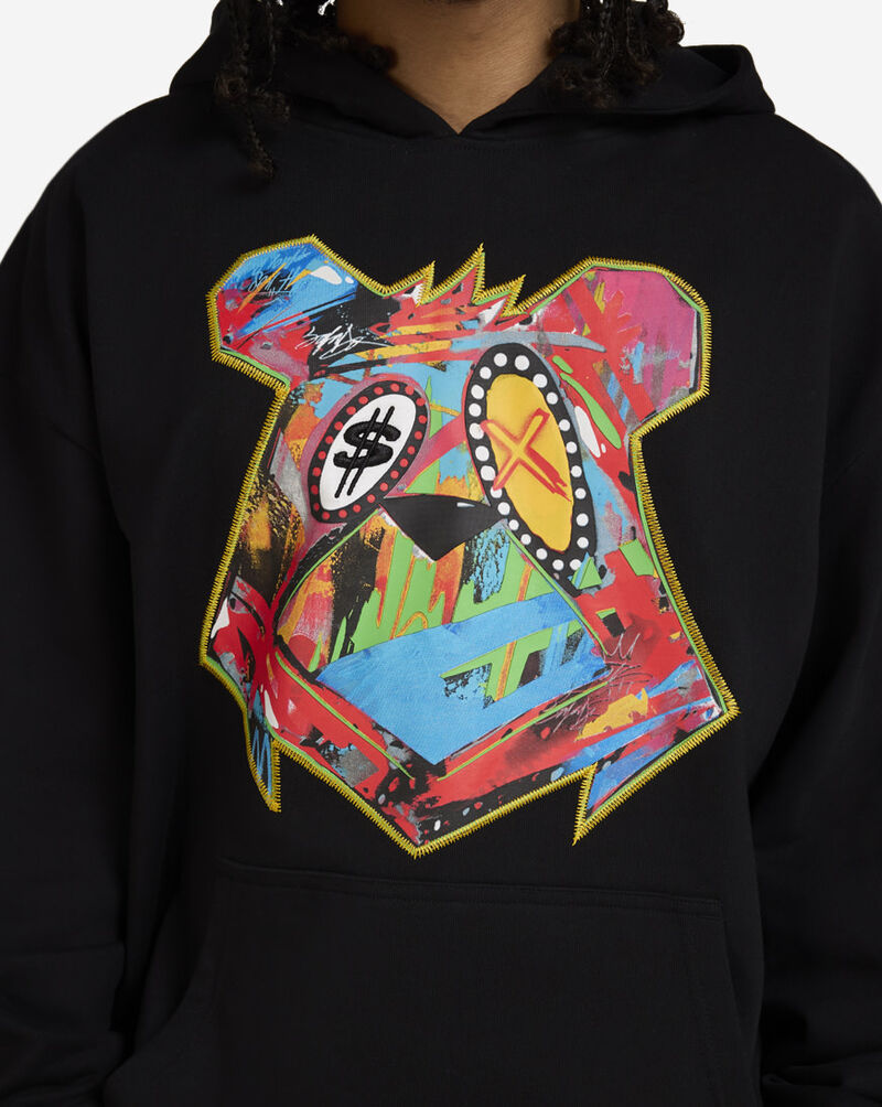 King Saladeen Abstract Money Bear Hoodie KS004-BLK Black 3
