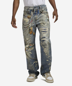 5-Pocket Printed  Denim Jeans
