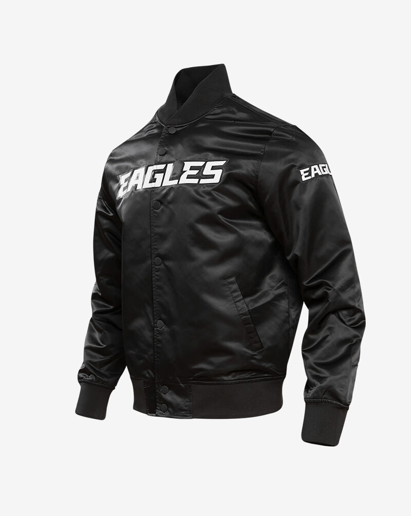 PRO STANDARD Philadelphia Eagles Big Logo No Fill Satin Jacket FPE6410204-BLK Black 3