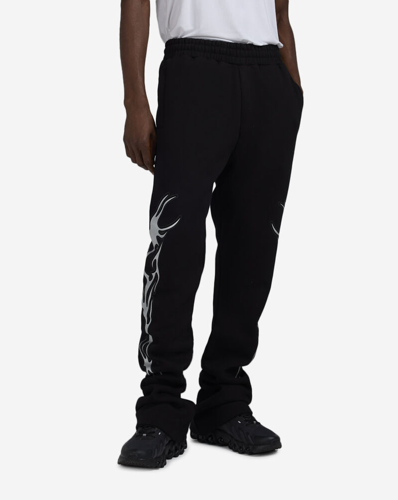 Decibel Metallic Neo Tribal Stacked Fleece Pants DCB002-BLK Black 1