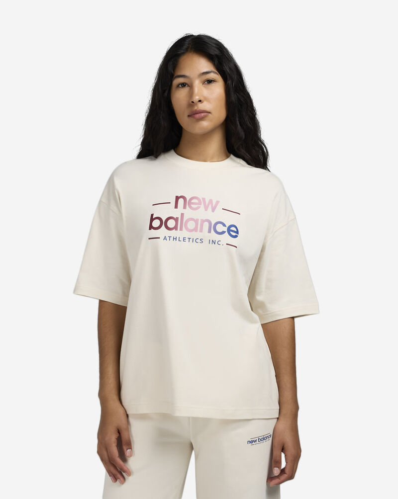 New Balance Ombre Logo Graphic Tee WT53916-LIN cream 1