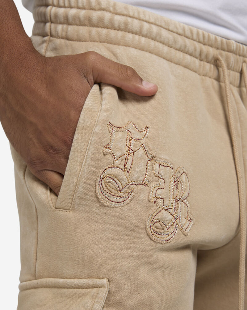 Smoke Rise Rhinestone Dystopia Cargo Fleece Pant FP24655SN-TAU Brown 3