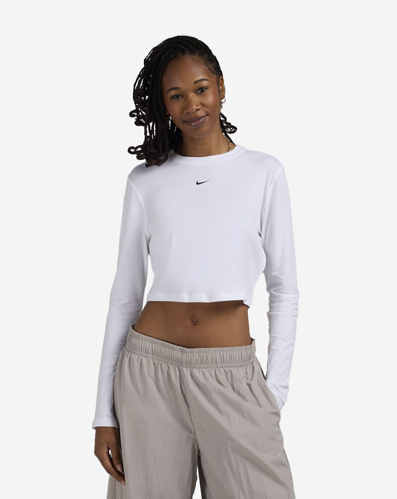 Nike NSW Chill Knit Slim Long-Sleeve Cropped Top HF5322-102 White 1