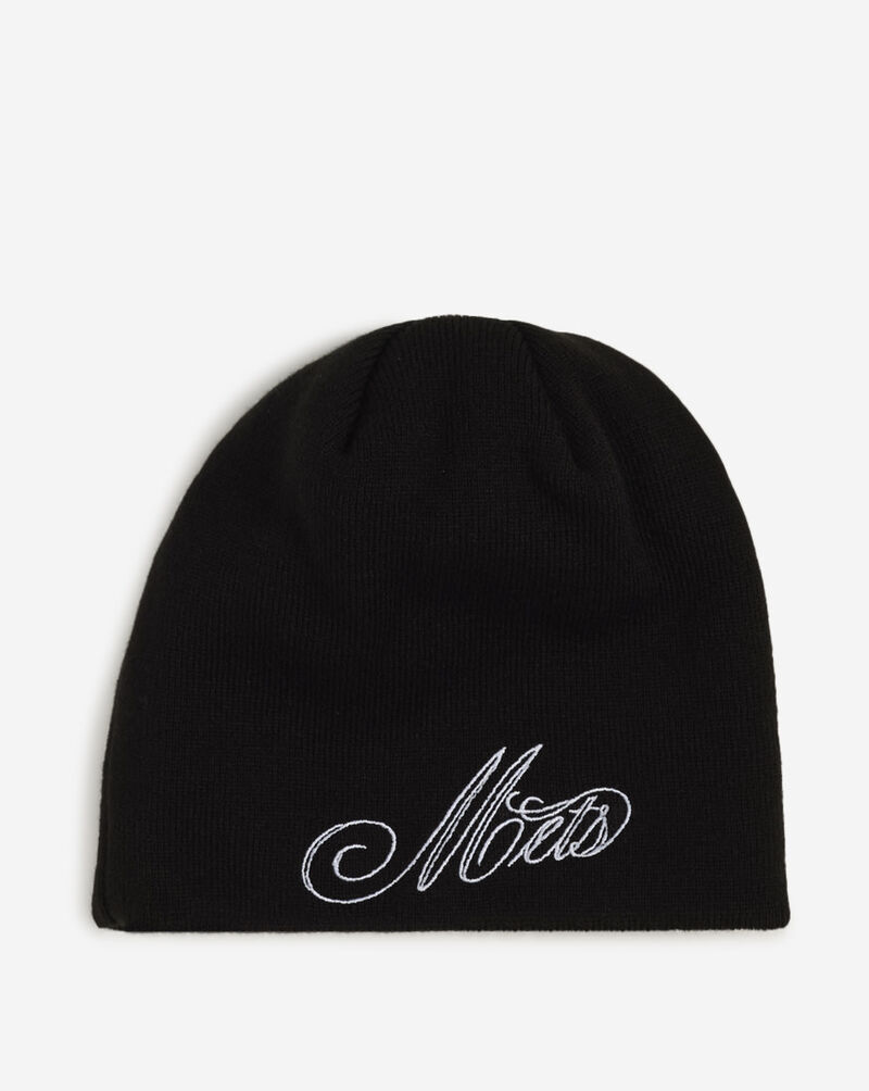New Era New York Mets Script Oversized Logo Knit 60981483 Black 1