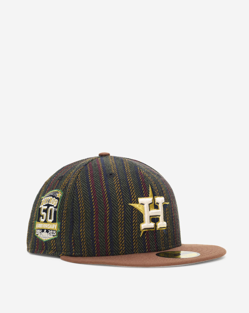 New Era 59Fifty Houston Astros Herringbone 2-Tone Fitted Hat 60586697 Brown 1