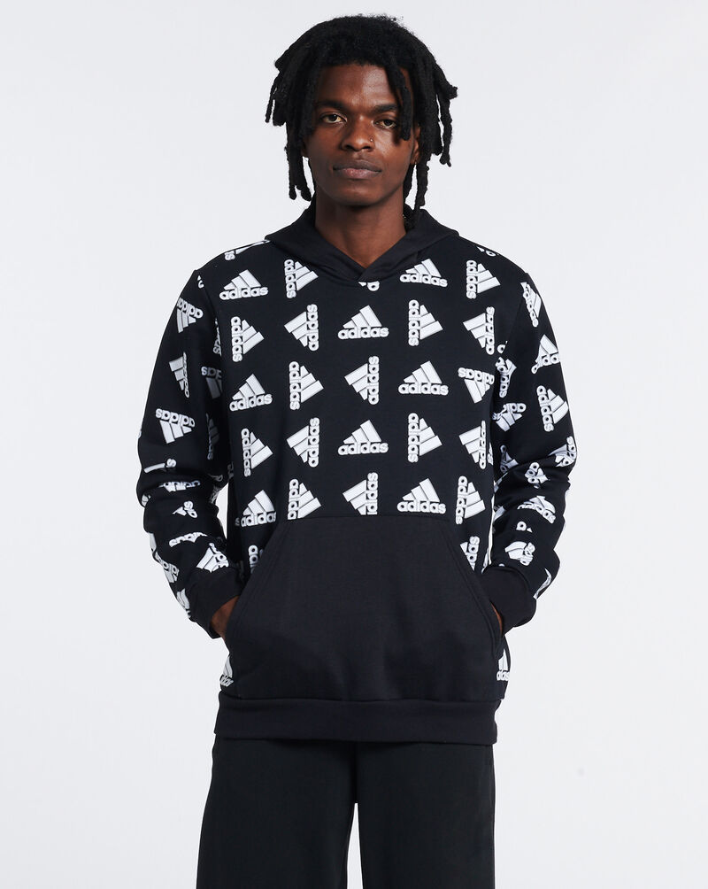 Shop adidas All Over Print Fleece Hoodie H57074 black | SNIPES USA