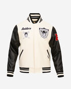PRO STANDARD Las Vegas Raiders Retro Classic Rib Wool Varsity Jacket FOR643571-EBK cream 1