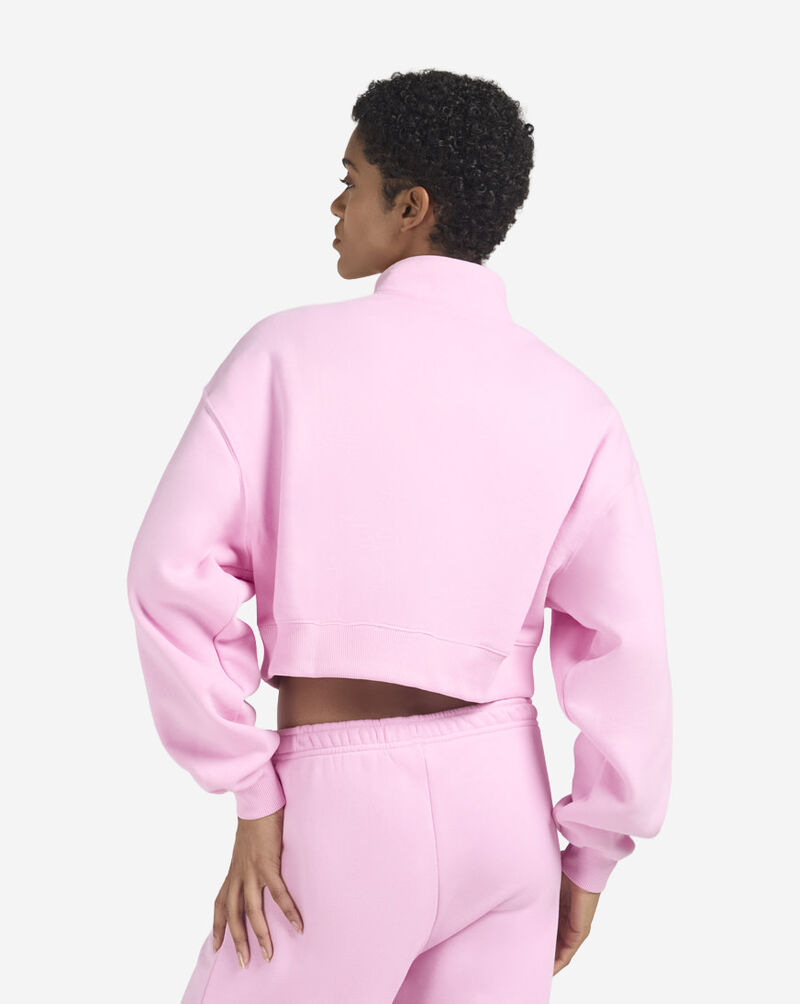 Nike Studio Fleece Medium Weight Oversized 1/4-Zip Cropped Top IM8501-621 Pink 2
