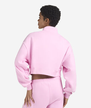Studio Fleece Medium Weight Oversized 1/4-Zip Cropped Top