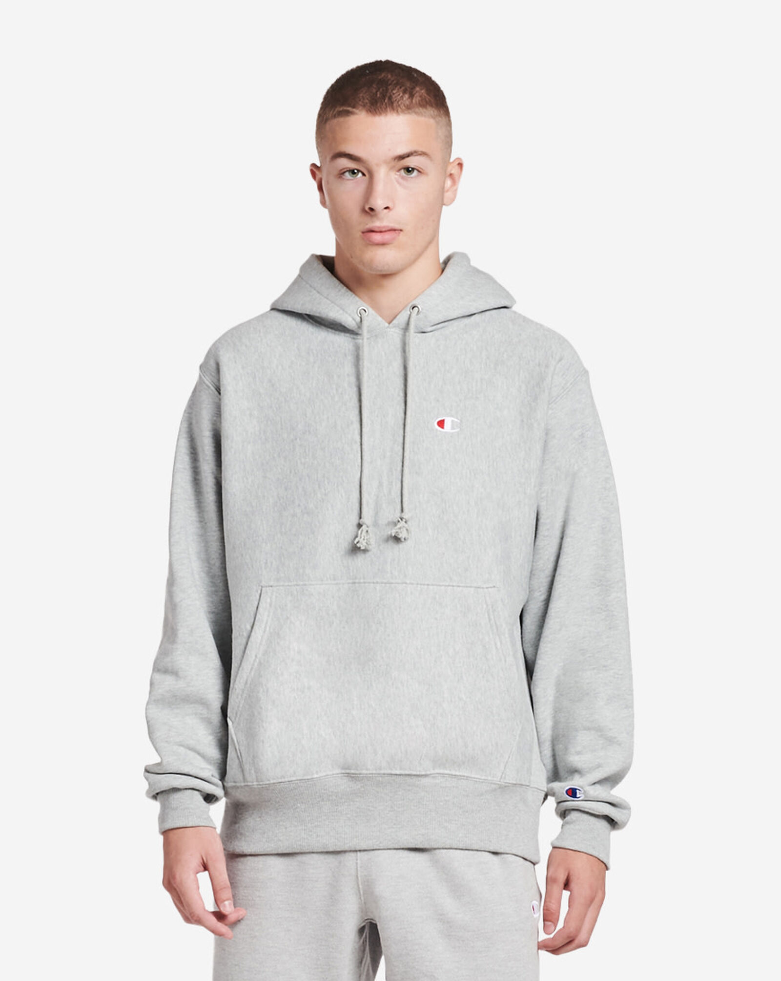 Shop Champion Reverse Weave Pullover Hoodie GF68Y06145-1LC grey ...