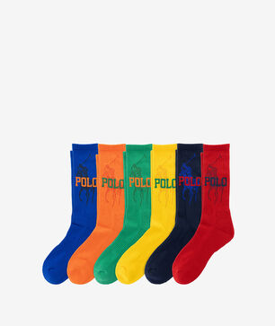 Big Pony 6Pk Crew Socks (L)