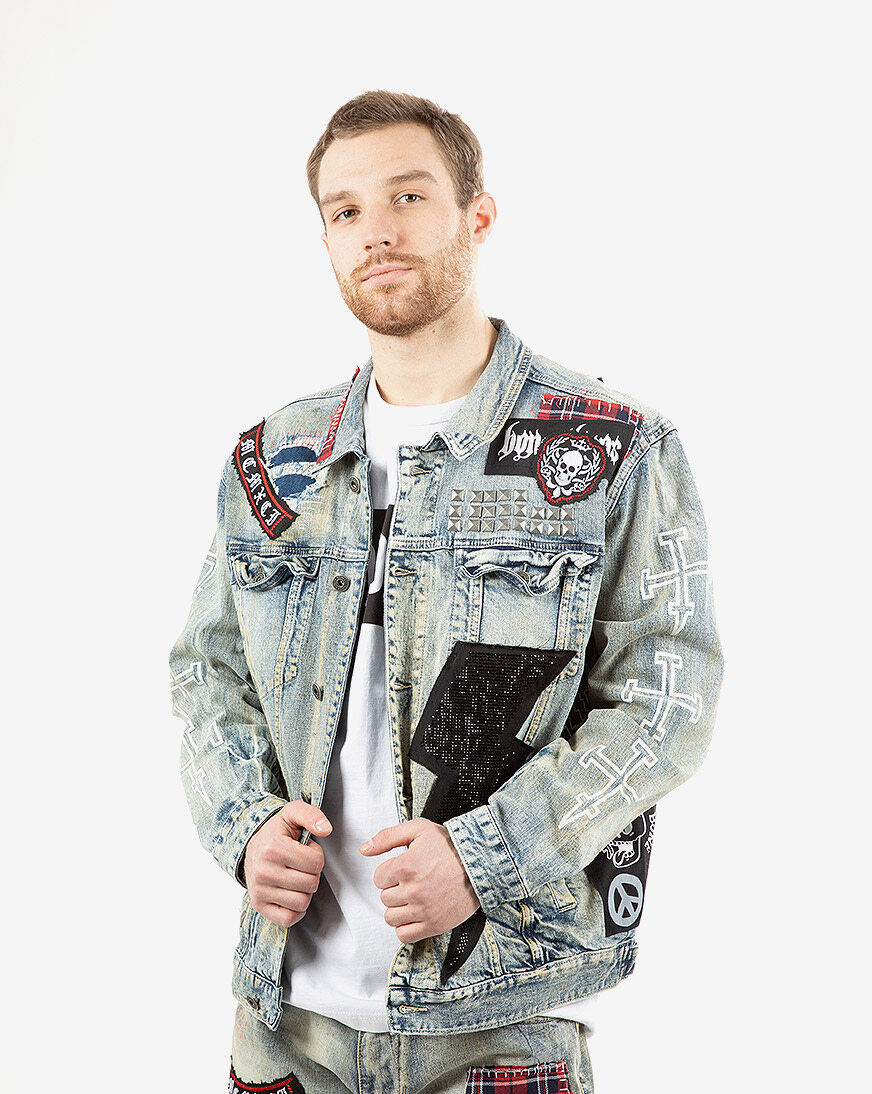 Smoke Rise Stud Denim Jacket Mens 
