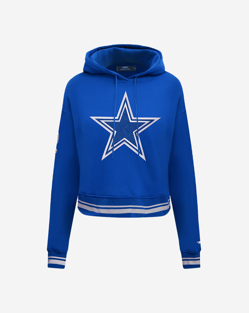 PRO STANDARD Dallas Cowboys Retro Classic Fleece Cropped Pullover Hoodie FDCC43601-DBL Blue 1