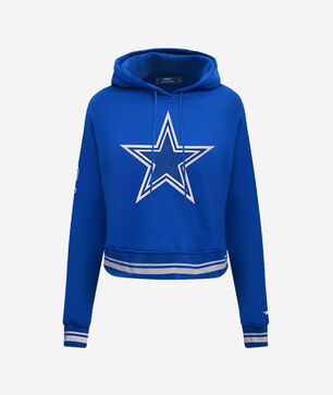 Dallas Cowboys Retro Classic Fleece Cropped Pullover Hoodie