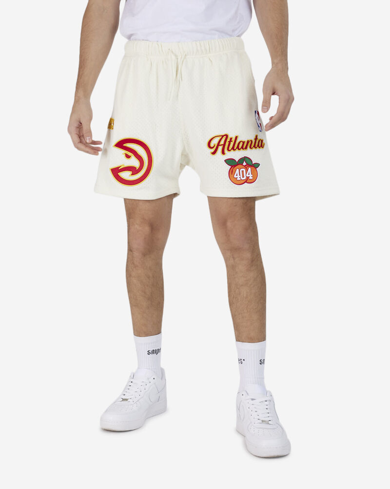 PRO STANDARD Atlanta Hawks Area Code Mesh Shorts BAH3515729-EGG White 1
