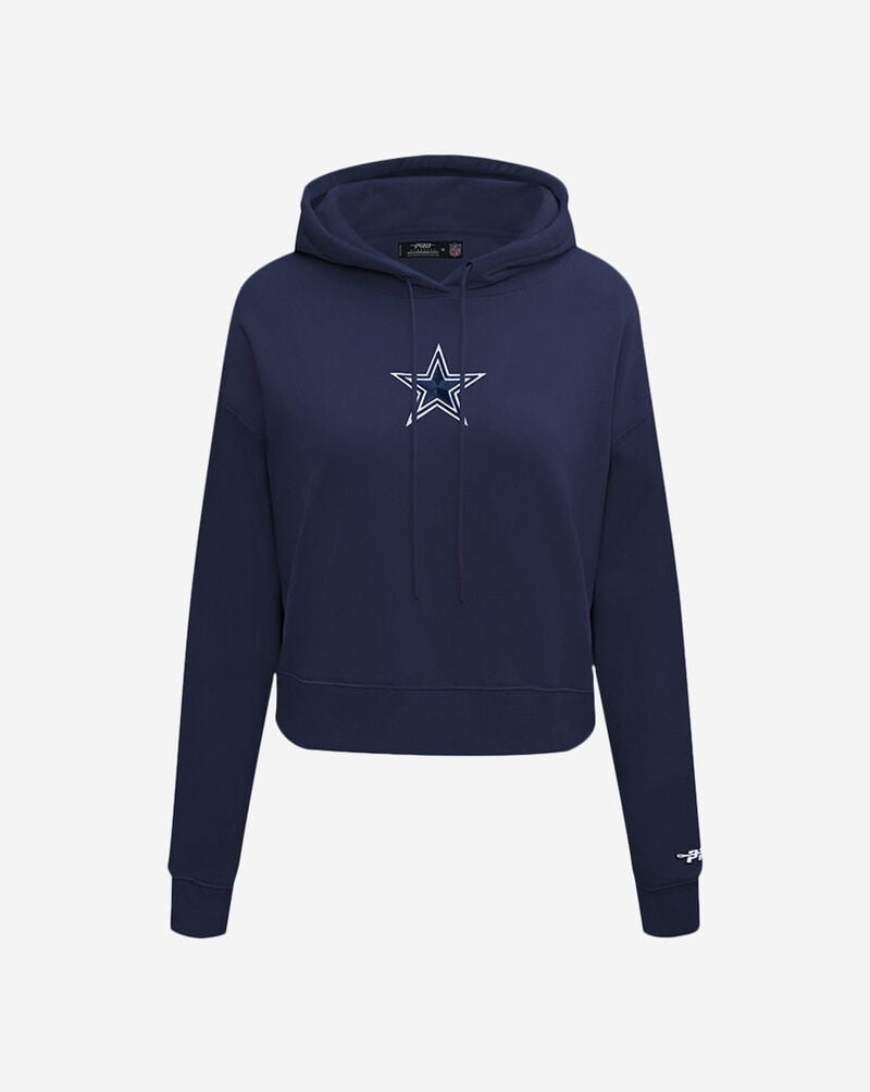 PRO STANDARD Dallas Cowboys Wingspan Fleece Cropped Pull Over Hoodie FDCC410629-MDN Blue 1