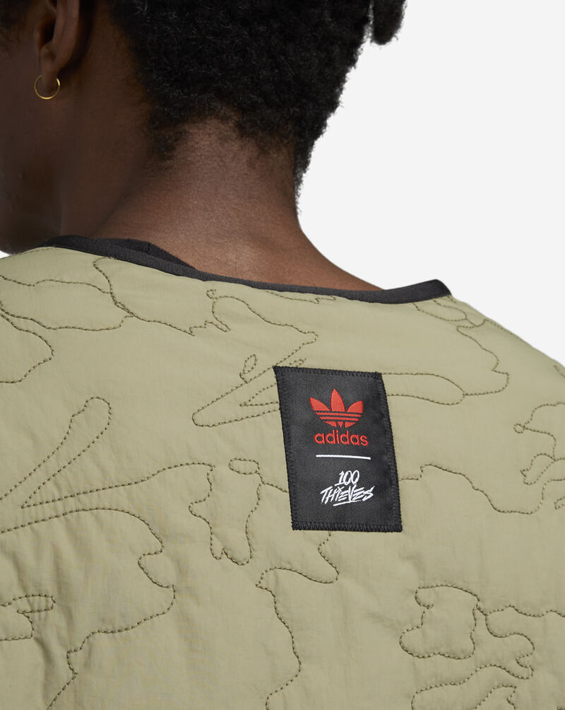 adidas adidas x 100 THIEVES All-Over Print Quilt Full-Zip Hoodie JM3257 Grey 4