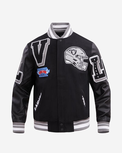 Las Vegas Raiders Mash Up Rib Wool Varsity Jacket