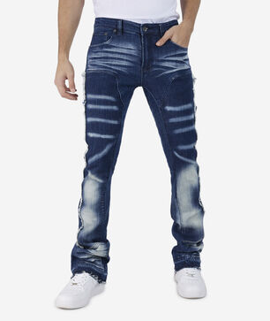 Stacked Panel Denim Jeans 